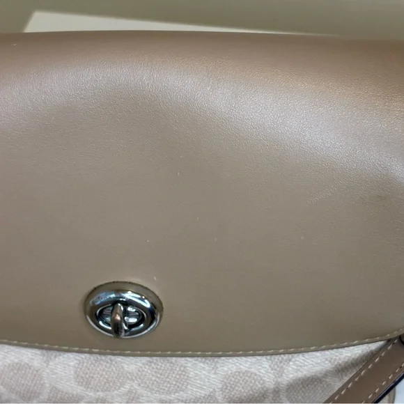 Coach Cassie Signature Coated Canvas & Calfskin Leather Crossbody Bag